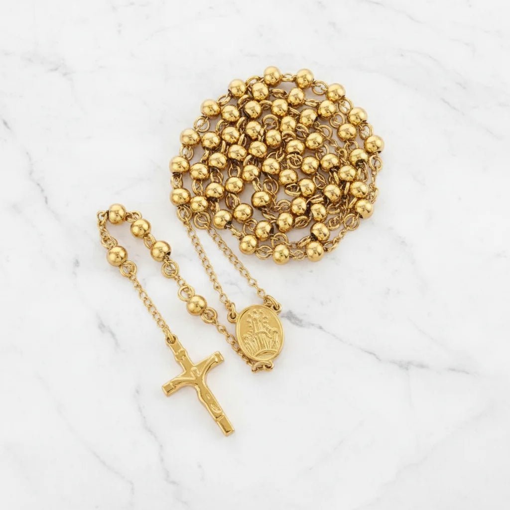 Collar de Rosario 18K - Protección Espiritual Siempre Cerca - Fe Viva