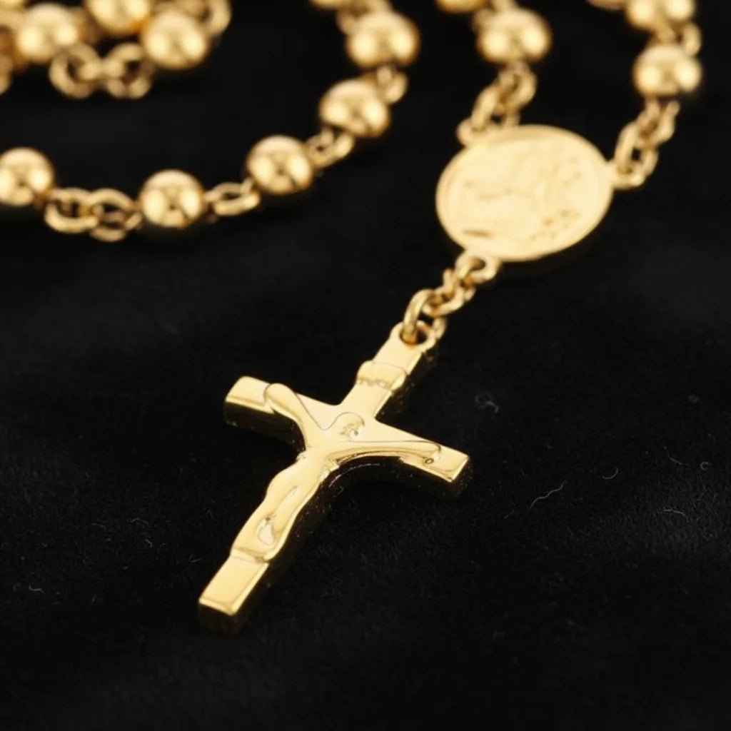 Collar de Rosario 18K - Protección Espiritual Siempre Cerca - Fe Viva