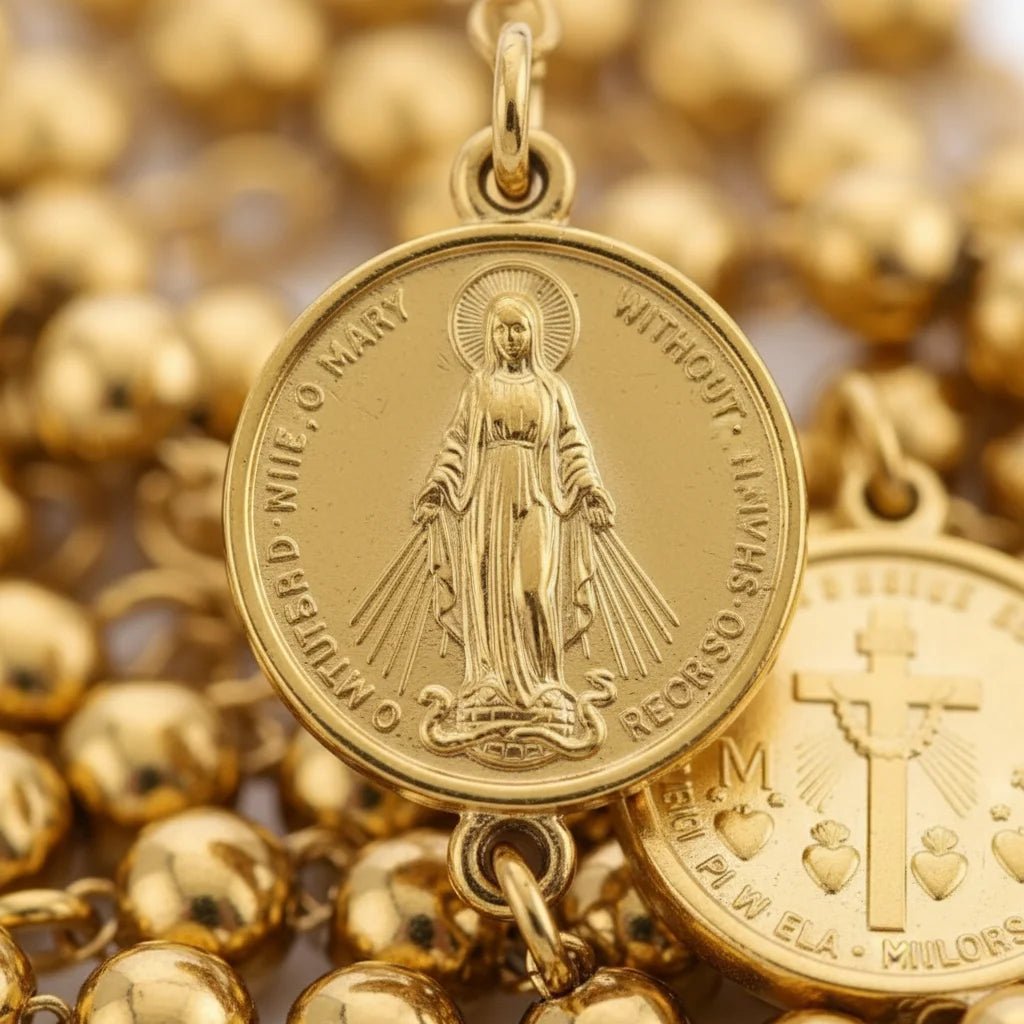 Collar de Rosario 18K - Protección Espiritual Siempre Cerca - Fe Viva